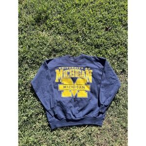 Vintage Michigan Wolverines Sweatshirt Adult XL Crewneck 90s Blue Made in USA